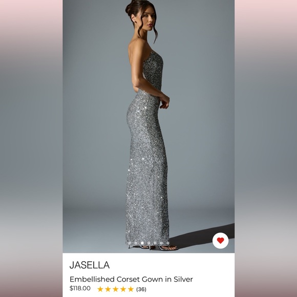 Oh Polly Silver Strapless Dress - Picture 4 of 12